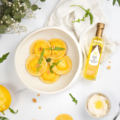 Ravioles au fromage frais et pesto 