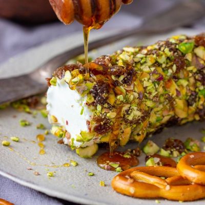  Goat Cheese Log with Salad Seeds and Pistachios