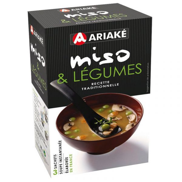 ARIAKE, Vegetables Miso soup, 3 sachets