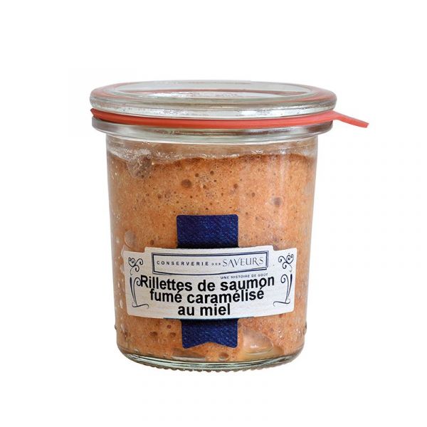 Smoked salmon rillettes with caramelized honey, 100 g