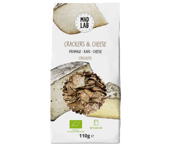 Organic cheese crackers, 110 g
