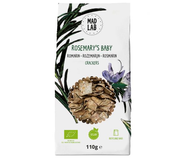Organic vegan rosemary crackers, 110 g