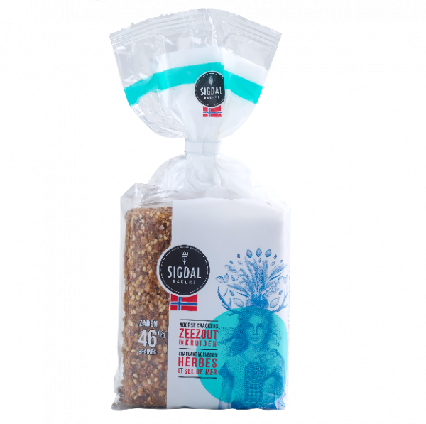 Crispy Norwegian bread with herbs and sea salt, 190 g