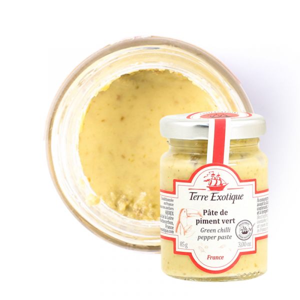 Organic green chilli pepper paste