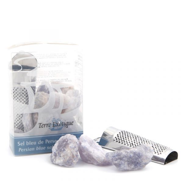 Blue salt with grater