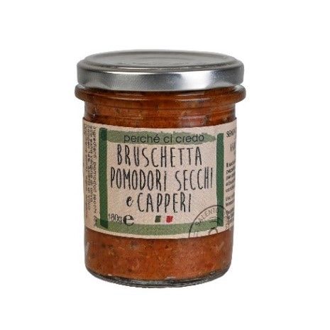 Bruchetta with sun-dried tomatoes, capers and oregano